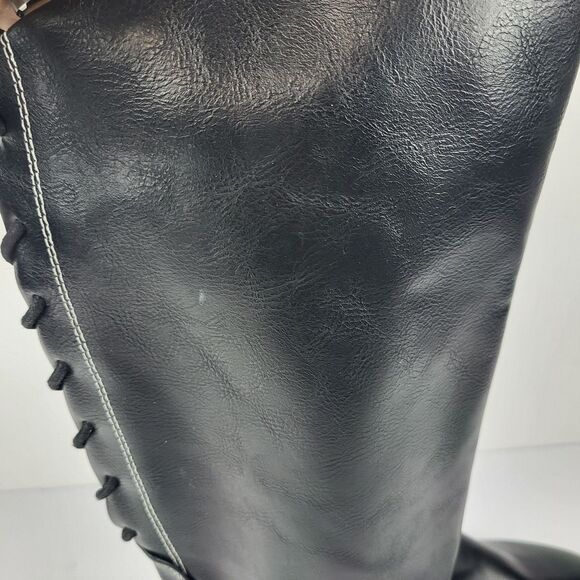 Sofft Eurosoft Selden Lace up Tall Knee high Boot Faux Leather Black 7M - Picture 6 of 13